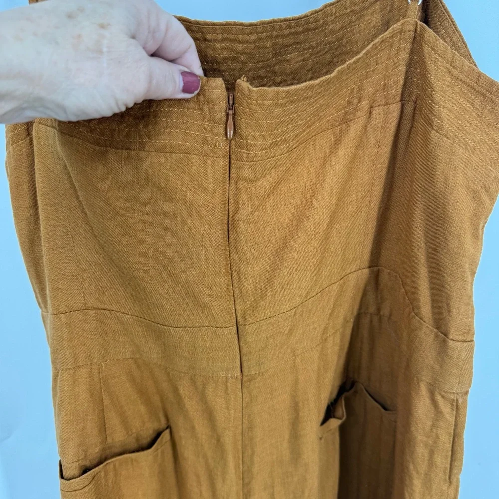 J.Crew black label 100% linen wide leg spaghetti strap jumpsuit Jumpsuit 14